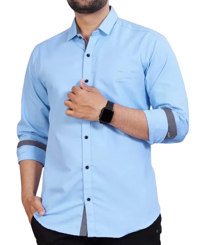 Image of Tee Projekt Premium Plain Cotton Shirt for Men | Cotton Shirt | Casual Shirt | Solid Shirt | Full Sleeves | Formal Shirt