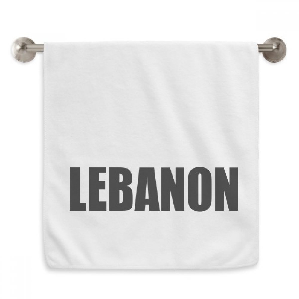 Serviette Liban pays nom noir diadème blanche douce de 33x74 cm pour le visage