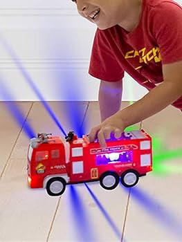 Amazon | Ladruph 消防車 おもちゃ LEDライト付き 音楽 車