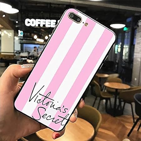 Victoria's Secret - Étui pour portable à rayures roses, finition protectrice brillante/mate