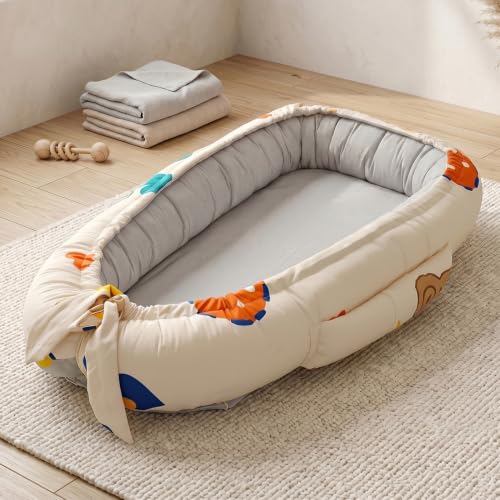 Image of StarAndDaisy Baby Nest /Sleeping Bed for New Born Boy & Girl Soft & Comfortable Baby Beddig Set for 0-12 Months /Foldable & Washable, Baby Sleeping Bag Set.