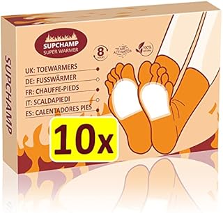 Supchamp Toe Warmers - 10 or 40 Pairs - Foot Warmers Adhesive Disposable - Heat Pads for Feet - Hand Feet Warmers for Women Men 8 Hours Safe Heat