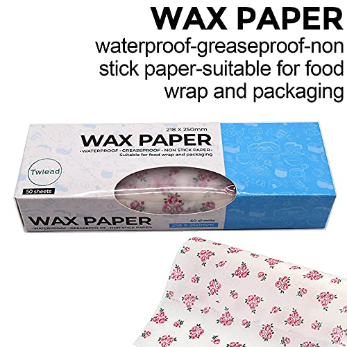 100 Pcs Wax Paper Sheets Deli Wraps, Greaseproof Waterproof Food Wrapping Paper for Food Basket Baking, Cooking, Frying, Nougat Candy, Rice Candy( Pink Rose)