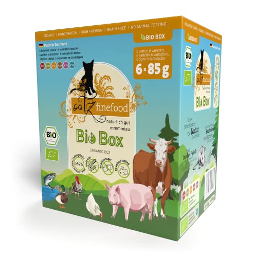 catz finefood Bio Katzenfutter MIX Paket - 6 x 85 g - Nassfutter für Katzen - N° 513, 511, 509, 507, 505 & 503 Ohne Getreide & zugesetzten Zucker (0,51kg)