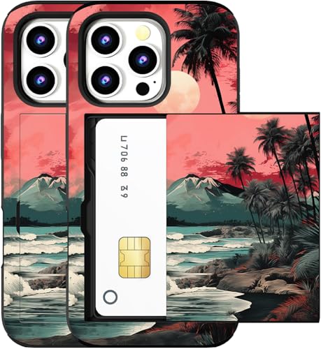 Coque iPhone 15 Pro Max avec porte-cartes étui portefeuille antichoc kawaii femme