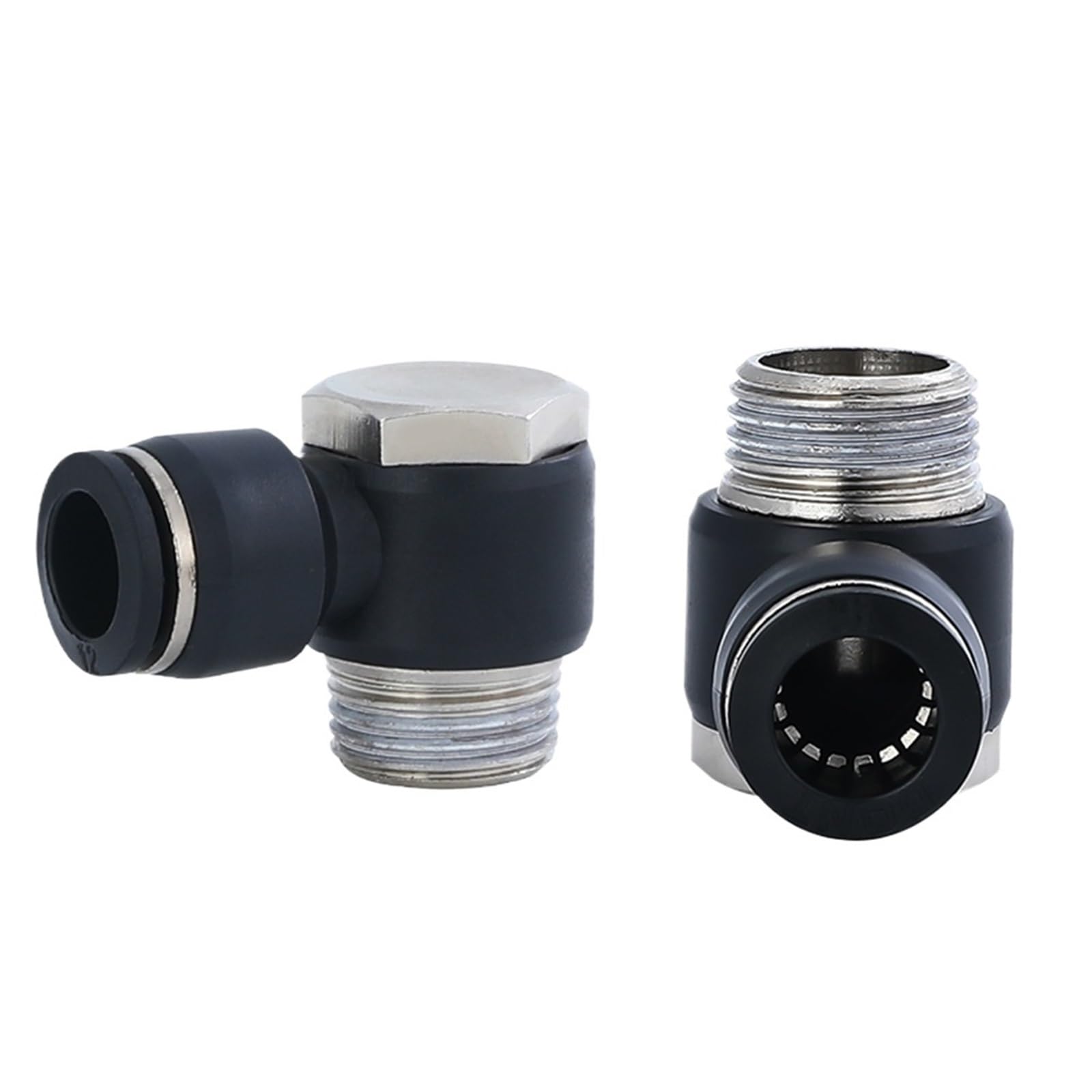 Connettori per tubi d'aria, Connettore rapido pneumatico PH Tubo PU Trachea 8-12mm Ext Hex RA Gomito Nero 1/8-1/2 6-02(Ph6-m5)