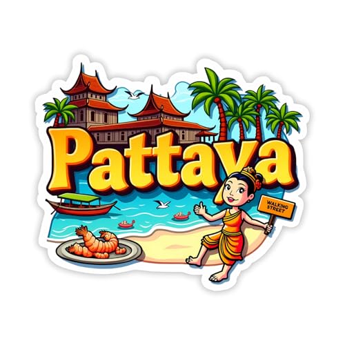 Image of Naxon Pattaya Country Theme Souvenir Wooden Refrigerator Stylish Fridge Magnet - Fridge Decoration Magnet for Kitchen & Home Decor | Perfect Souvenir Gift | Size 3x3 Inches | Pack of 1
