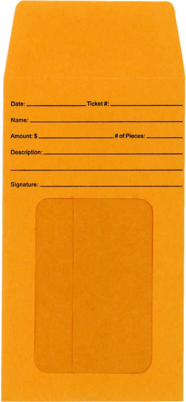 Jewelry Window Envelopes Pack of 100.