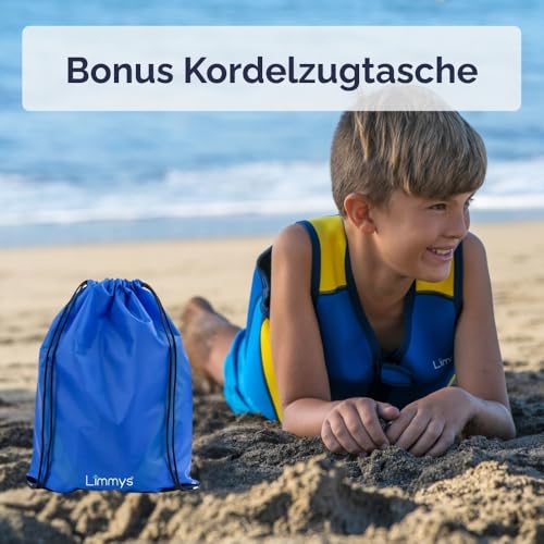 Limmys Premium Schwimmweste für Kinder – Moderne Schwimmhilfe für Jungen, Mädchen und Kleinkinder – Mit praktischer Tragetasche