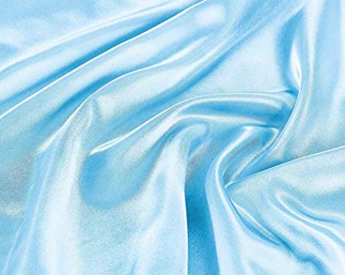 California Drapes Soft & Silky Satin Crib Fitted Sheet, Great For Babies With Sensitive Hair, Fully Elastic All Around For A Secure Fit (Light Blue) #TOP2