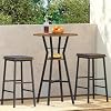 YATINEY Bar Table, 2-Tier Round High Top Table, Pub Table, Home Bar Counter Height Tables, Bistro Tables, for Kitchen, Living Room, Meeting Room, Pub, Rustic Brown and Black BT03BR