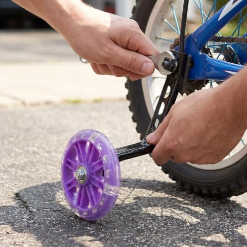 YARNOW 2 Sets Ruedas de Entrenamiento Silenciosas para Bicicleta: Soporte Auxiliar para Bicicletas de 12-20 Pulgadas - Estabilizadores Infantiles - Soporte de Seguridad para Conducción al Aire Libre, Instalación Simple miniatura 4