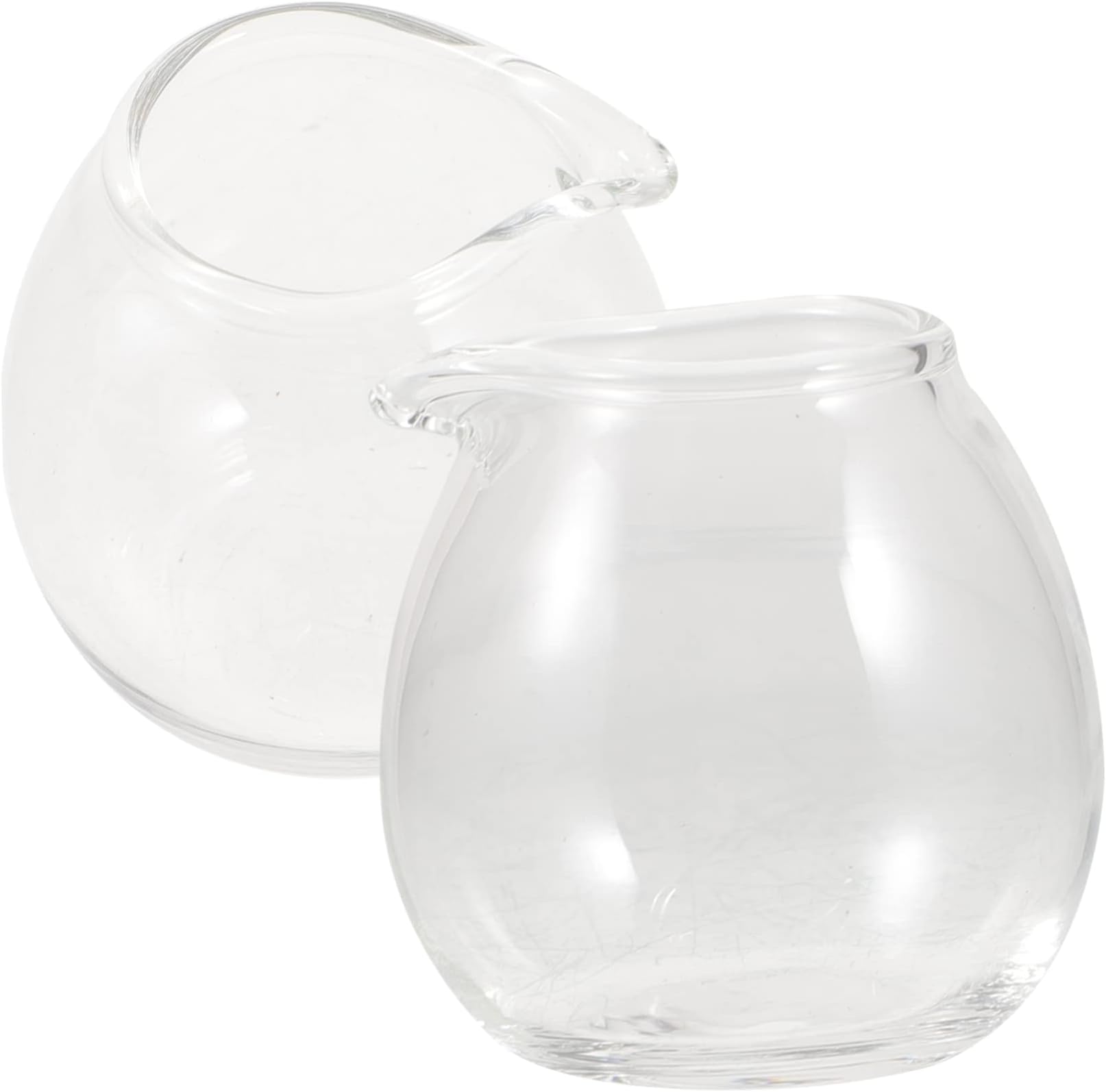 Luxshiny 2pcs Mini Glass Pitcher Coffee Pitcher Spout for Home Coffee Bars and Hotel Use Easy to Clean and Store for Sauces and Honey