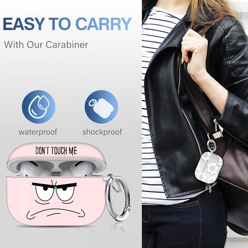 Image of for Airpods Pro 2nd Generation Case,Don't Touch Me Cool Cover with Lanyard Big Eyes Cute Cartoon for Airpods Pro 2nd Generation Case,Soft Shockproof Cover for Women Men-Pink