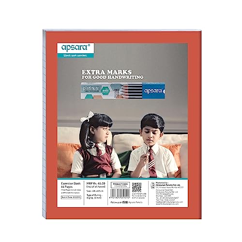Image of Apsara Graph Paper Books for School & College | Graph Books A4 Size | 28 CM x 22 CM Approx - 64 Pages | Numbered Pages and Ruled Margins | Graph Sheets with 2 MM Square for Maths | Set of 12 Graph book