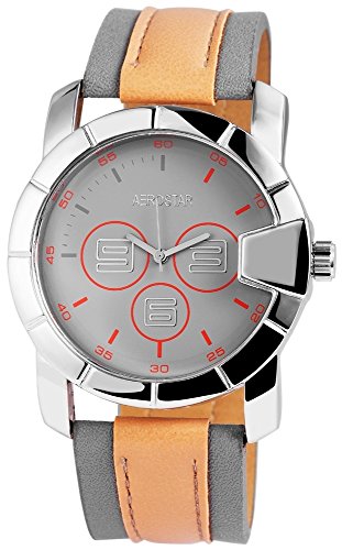 Aerostar Herren Analog Quarz Uhr mit Lederimitat Armband 211021600009 Cover