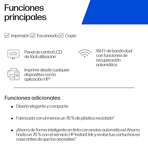 Miniatura 4 de HP DeskJet 2920, Impresora Multifunción de Inyección de Tinta a Color | Wi-Fi de Doble Banda, Panel LCD, HP Smart App, Impresión, Copia y Escaneo, 3 Meses de Instant Ink incluidos, Negro