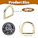 5 PCS D Ring for Purse, 1.18 Inch D Ring Keychain, Gold Metal Keyring Clip for Keychain Belt Backpacks Handbag Purse Strap Hardware, DIY Crafts