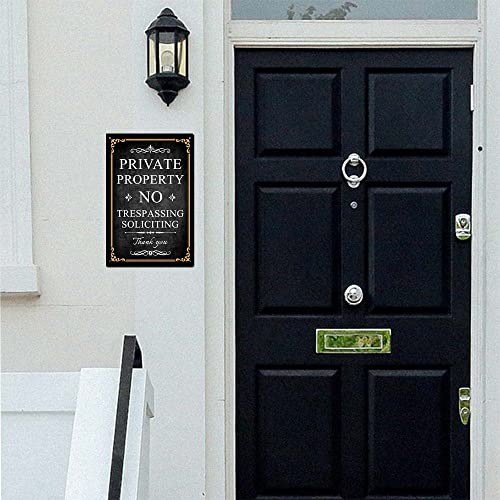 No Trespassing Signs Private Property Rust Free Aluminum Metal Sign No Soliciting Signs For Yard Outdoor Gate House Use Retro Plaque 8 X 12 Inch #TOP5