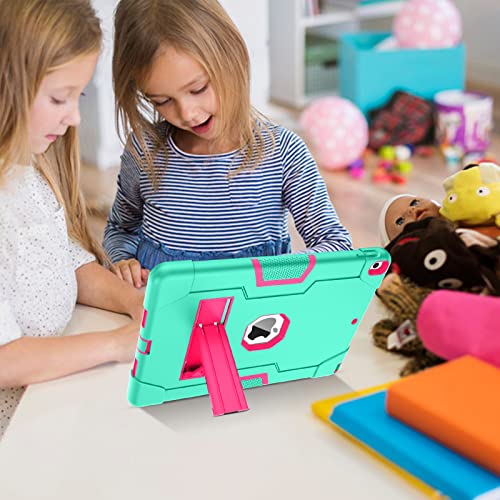 Bentoben Ipad Air 3Rd Generation Case, Ipad Pro 10.5" 2017 Case, 3 Layers Heavy Duty Shockproof Kickstand Protective Tablet Cover For Ipad Air 3 10.5" 2019 /Ipad Pro 10.5" 2017, Mint Green/Rose Red #TOP6