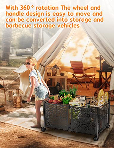 Dgd Toy Box Storage, Foldable Metal Toy Boxes, Toy Box Chest With Lid, Toy Box For Boys Girls 73L Toy Storage Organizer With Wheels, For Nursery Room, Playroom, Closet Toy Boxes 1Pack #TOP4