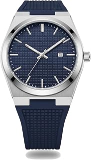 ساعة انالوج بسوار مطاطي للرجال - تصميم رياضي ومتين - ساعة مقاومة للماء للاستخدام اليومي والخارجي