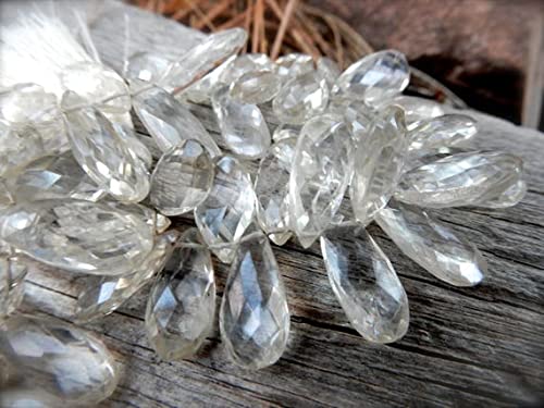 Quartz clair perles gouttes briolettes facettées LKBEADS pour fabrication bijoux artisanaux