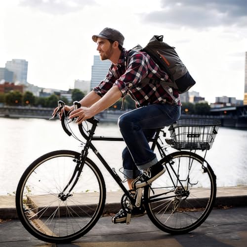 Wintfarm Fahrradkorb Hinten Stabil,Groß Fahrrad Korb Hinten Mit Montagezubehör,Fahrradkorb Hinten Abnehmbar Für Fahrräder, Kleiner Hund Einkaufen Picknick Schulranzen
