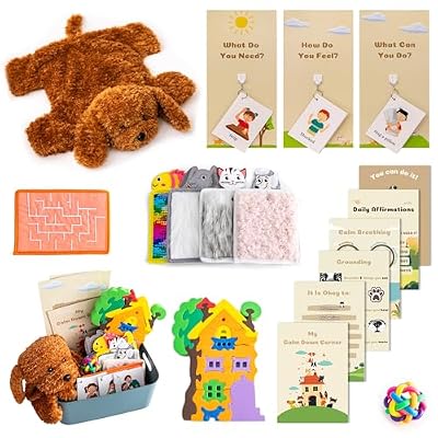 Calm Down Corner | Perfect for Classrooms | Sensory Calming Corner with Items for Kids | Education Calming Corner Kit with Posters, Solutions Wall, Sensory Toys, Fidget Tools | Special Education