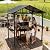 Gotland 8' x 5' Grill Gazebo, Outdoor Metal BBQ Gazebo with Triangular Structure Roof & Drainage Holes, Grill Canopy with 2 Side Shelves, for Deck Lawn Backyard