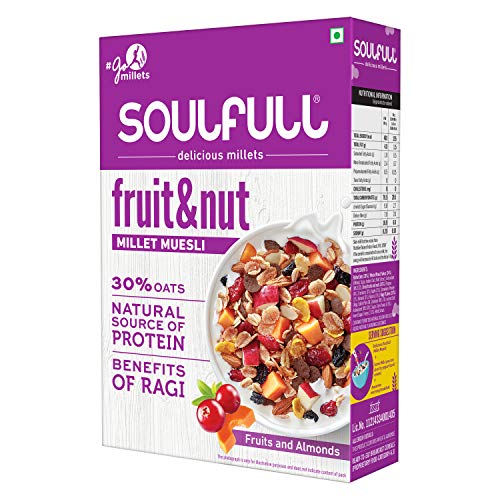 Buy Soulfull Millet Muesli Fruit & Nut with Almonds & Real Fruits, 400g