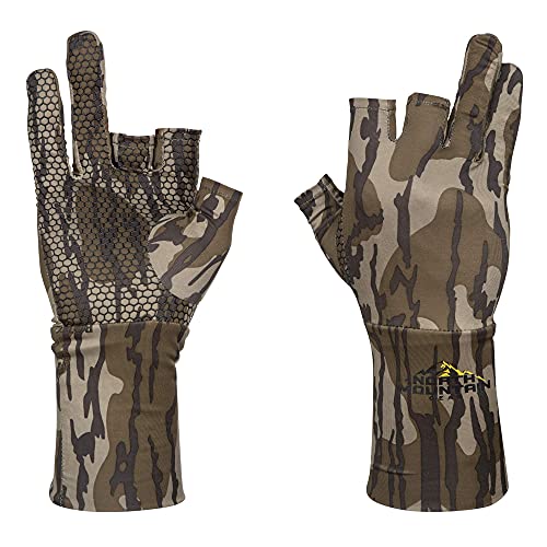 North Mountain Gear Camo Hunting Gloves - Fingerless - Mossy Oak Bottomland - Thumbnail 6
