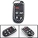 iJDMTOY Exact Fit Glossy Black Carbon Fiber Finish Key Fob Shell Compatible with Charger Challenger Dart Durango Journey, Grand Cherokee Renegade, 200 300 Smart Key