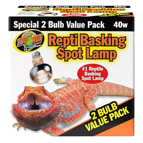 Zoo Med SL2-40e Repti Basking Spot Strahler für Wärme und Licht im Terrarium, Doppelpack 2 x 40 W