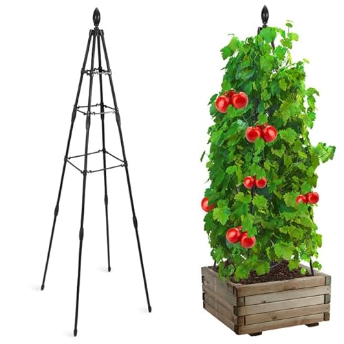 Garden Obelisk Trellis For Potted Plants 4Ft，Gardentrellis For Climbing Plants，Trellis For Climbing Plants Outdoor And Indoor，Tomato Trellis Tower，Tomato Cages For Garden，Garden Plant Stakes Support #TOP12