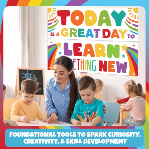 Image of Sproutbrite 2 Educational Learning Charts & Posters for Classroom 13.5 inchx39 inch