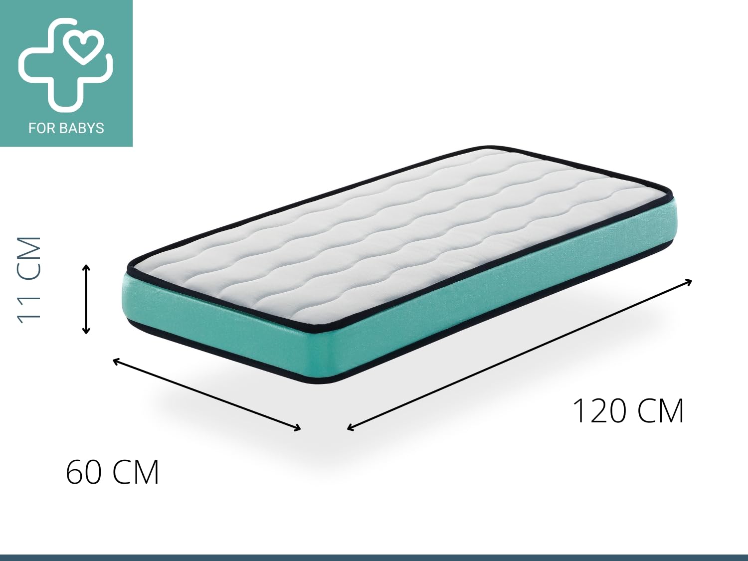 DREAMDI Colchón Cuna 60X120X11 CM Confort Baby- Transpirable, Ergonómico