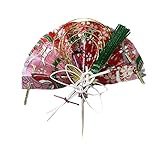 正月飾り ピック 迎春 水引 ピック 楊枝 モダン 飾り 装飾 (友禅扇 鶴)