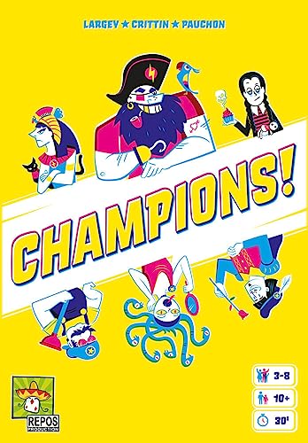 Repos Production, Champions!, Partyspiel, Kartenspiel, 3-8 Spieler, Ab 10+ Jahren, 30 Minuten, Deutsch Repos Production, Champions!, Partyspiel, Kartenspiel, 3-8 Spieler, Ab 10+ Jahren, 30 Minuten, Deutsch