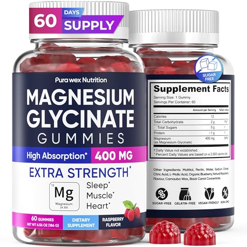 PURA WEX NUTRITION Magnesium Glycinate 400mg Gummies (60-count)
