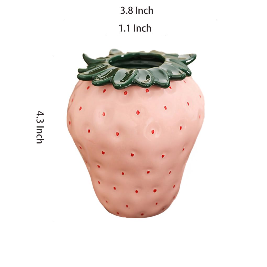 花瓶・フラワースタンド FRUITS VASE strawberry L L AmeLIFE Amazon.com: Strawberry Ceramic Vase, Cute Strawberry Flower Vase