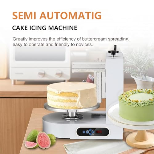 Macchina elettrica per glassare torte, giradischi da 34,8 cm con lame regolabili per un rivestimento liscio, controllo della velocità da 20 a 150 giri/min, per panettieri domestici e professionisti