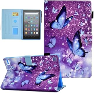 BYCeKe Fire 7 Tablet Case (9th/7th/5th Generation, 2019/2017/2015 Release), PU Leather Stand Cover Case with Auto Wake/Sleep, Not Fit All-New Fire 7 Tablet 12th Gen 2022 Release, Butterfly