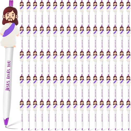 CroBlissful 100 Pcs Christian Jesus Pens Bulk Vbs Gift for