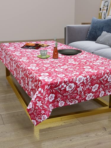 Image of Dakshya Industirs PVC Waterproof Table Cover 36x54 Inch Floral Printed Center Table Cover Washable Plastic Table Sheet Oilproof Dining Table Cover for Coffee Table Living Room Home (Floral Grace)