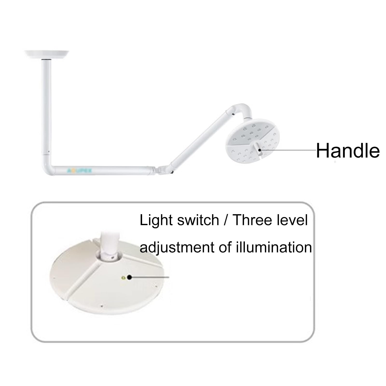 DONGXIAO Lampa do badań chirurgicznych, montowana na suficie lampa stomatologiczna, 50 W, lampa LED, bezcieniowa, do chirurgii kosmetycznej, ginekologii, zwierząt domowych, laryngologii