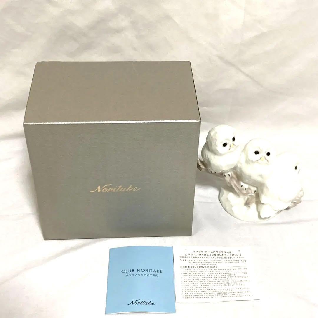 Amazon.co.jp: レアノリタケ Noritake 置物 フクロウ 三兄弟 箱