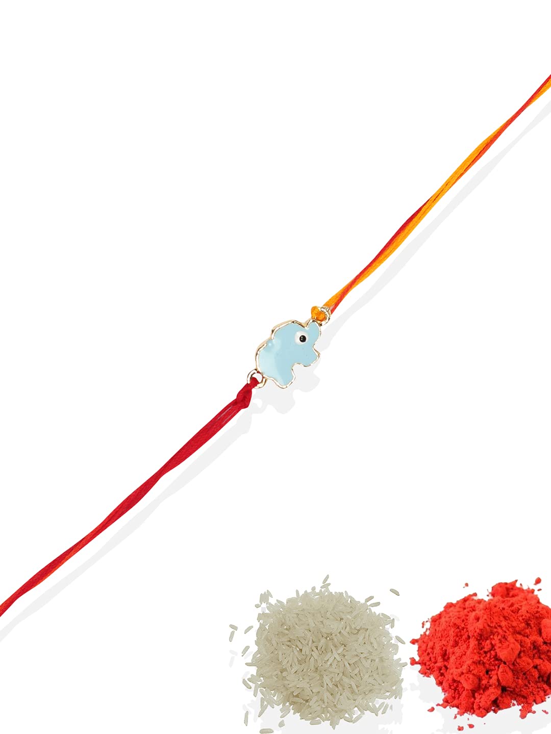 ACCESSHER Elegant Blue Enamel Elephant Design Rakhi for Brother | Kids Rakhi with Roli Kumkum Packets & Happy Raksha Bandhan Card | Rakhi for Kids & Gifting (B099FH817L) Amazon Price History, Amazon Price Tracker