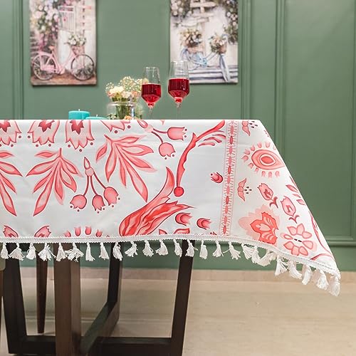 Image of Urban Space Sicilia Table Linen Collection - Premium Water & Stain Resistant Dining Table Cover for 4 Seater, Anti Skid Table Cloth for Center Table (Rhythm, 4 Seater 52 inch x 72 inch)