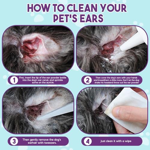 exatta Ohrenreiniger Hund, Pulver zur Enthaarung von Hundeohren, Hund Ohrenreiniger, Hundeohren Reiniger, Ohrreiniger für Hunde, Hunde ohrenreiniger, Ohrreiniger für Alle Katzen und Hunde, 30g